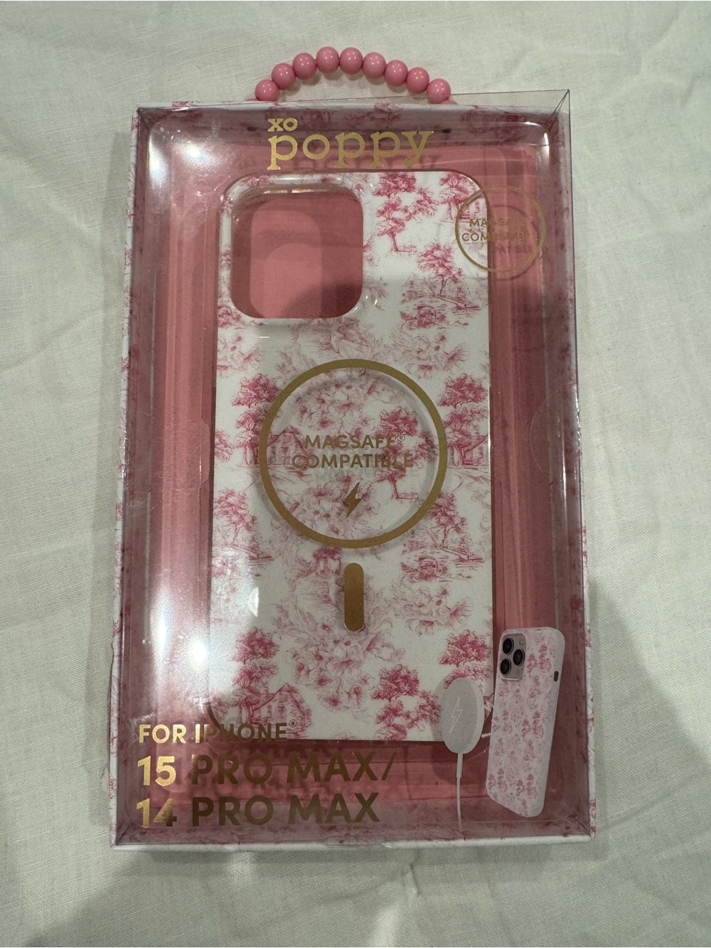 Floral MagSafe iPhone Case for iPhone 15 Pro Max / 14 Pro Max - Pink